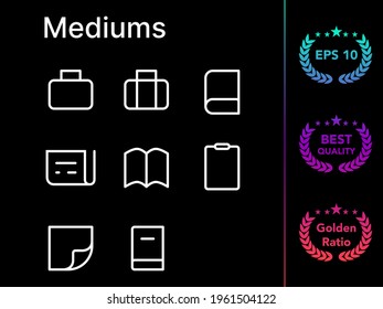 Medium conjunto de vectores de iconos de línea modernos.