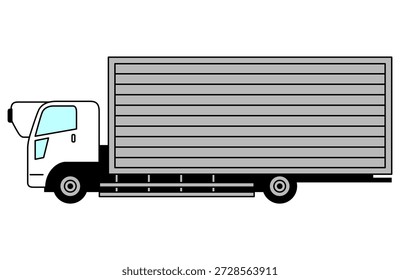 Medium-sized truck for transportation (side view)