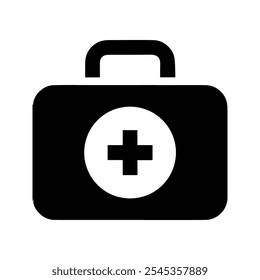 Medkit icon. Bag With Cross Symbol. First Aid Illustration. Isolated on white background. Vector illustration. Customizable thin line illustration. Editable stroke.