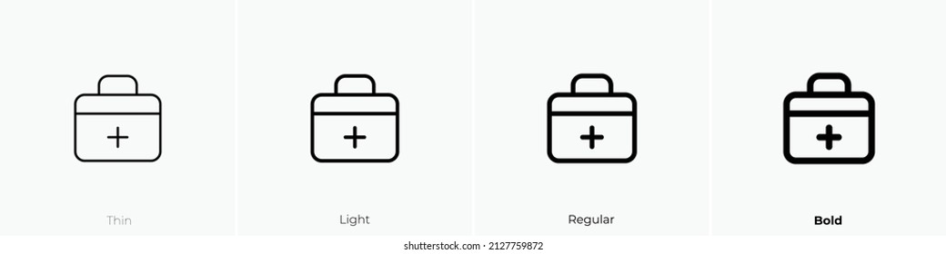 medkit icon. Thin, Light Regular And Bold style design isolated on white background