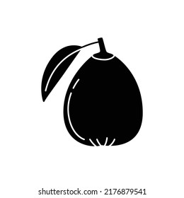 Medlar fruit icon in black flat glyph, filled style isolated on white background