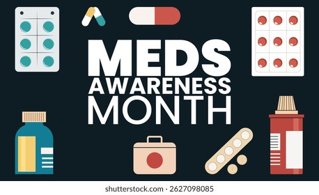 MEDS awareness month design templet vector style