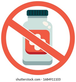 Meds in the bottle.  No sign. Vector stock illustration.