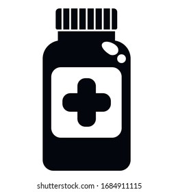 Meds in the bottle. Vector stock illustration.