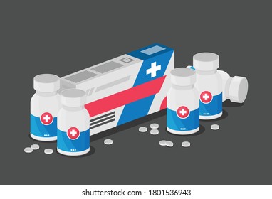 Meds-Konzept auf flachem Vektorbild