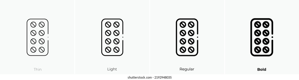 meds icon. Thin, Light Regular And Bold style design isolated on white background