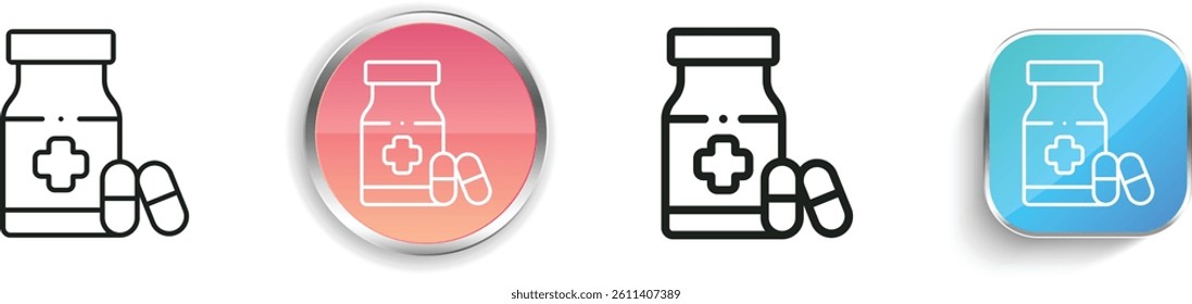meds icon. Thin Linear, Regular and Button Style Design Isolated On White Background
