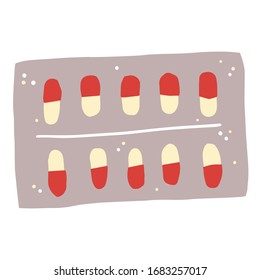 Meds pills in package vector illustration