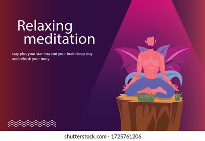 medtitation vector and yoga concept,meditation,relax,recreation for healthy life