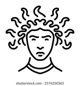 Medusa character icon in linear style 