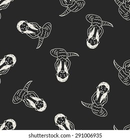 Medusa doodle seamless pattern background