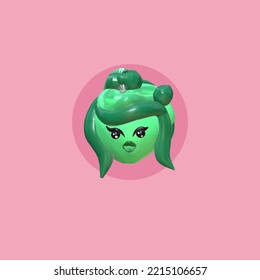 medusa emoji 3D render vector