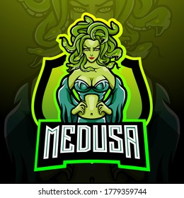 Medusa esport logo mascot design