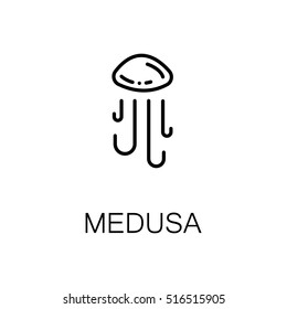 Medusa flat icon. Single high quality outline symbol of seafood for web design or mobile app. Thin line signs of medusa for design logo, visit card, etc. Outline pictogram of medusa