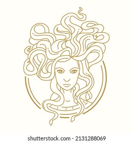 Medusa girl vector icon illustration