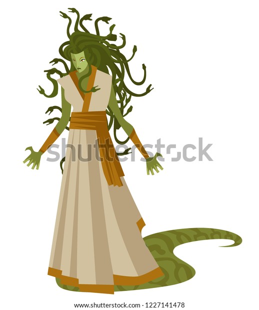 Medusa Gorgon Monster Stock Vector (Royalty Free) 1227141478 | Shutterstock