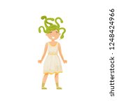 Medusa Gorgon, mythical creature, element of greek mythology vector Illustration on a white background
