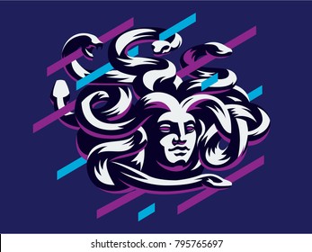 Medusa of the gorgon. Vector illustration.