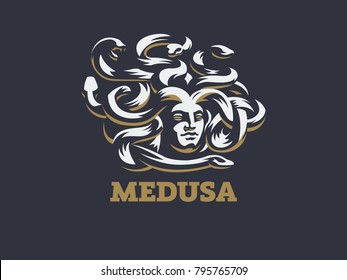 Medusa of the gorgon. Vector illustration.