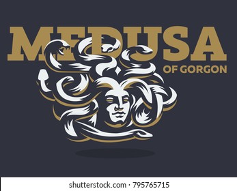 Medusa of the gorgon. Vector illustration.