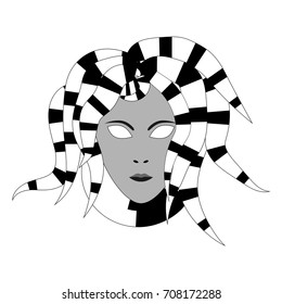 Medusa Gorgon woman head with snakes