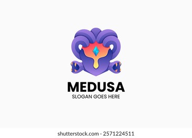 Medusa Gradient Colorful Logo. Vector Illustration