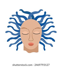 Medusa head icon clipart avatar logotype isolated vector illustration