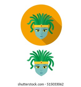 Medusa head icons in flat style, vector