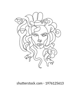 Medusa Head Line Art Vector drawing