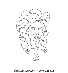 Medusa Head Line Art Vector drawing