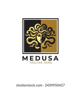 Medusa head logo symbol vector illustration