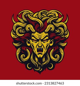Medusa Head Mascot for logo game sports tshirt