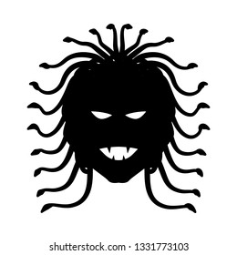 Medusa head silhouette vector, people on white background