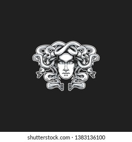 medusa head vector illustration logo