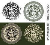 Medusa head vector set.