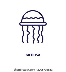 medusa icon from animals collection. Thin linear medusa, octopus, collection outline icon isolated on white background. Line vector medusa sign, symbol for web and mobile