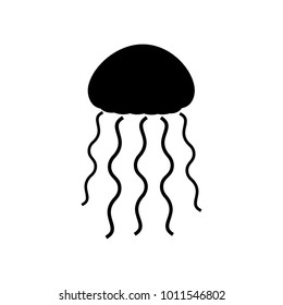 Medusa Icon. Jellyfish underwater world,vector illustration