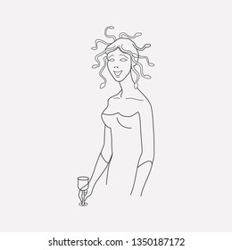Medusa icon line element. Vector illustration of medusa icon line isolated on clean background for your web mobile app logo design.