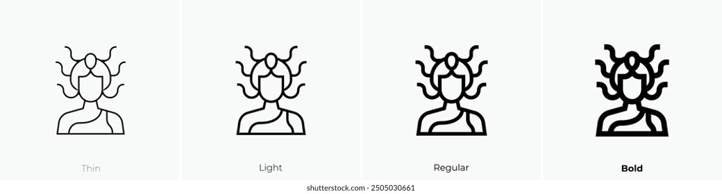 medusa icon. Thin, Light Regular And Bold style design isolated on white background