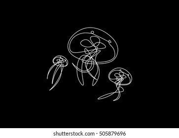 Medusa isolated at black background