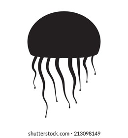 Medusa Jellyfish black icon illustration