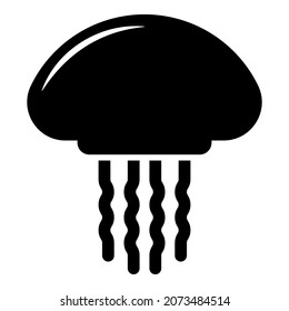 Medusa jellyfish icon black color vector illustration flat style simple image