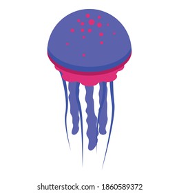 Medusa jellyfish icon. Isometric of medusa jellyfish vector icon for web design isolated on white background