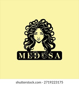 medusa logo design element vector template