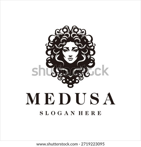 medusa logo design element vector template