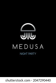 Medusa logo on a black background