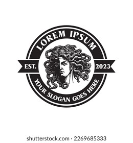 medusa logo , snake woman logo
