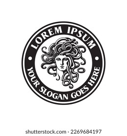 medusa logo , snake woman logo vector