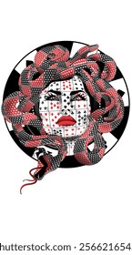 Medusa made of playing cards