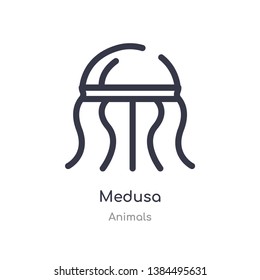 medusa outline icon. isolated line vector illustration from animals collection. editable thin stroke medusa icon on white background
